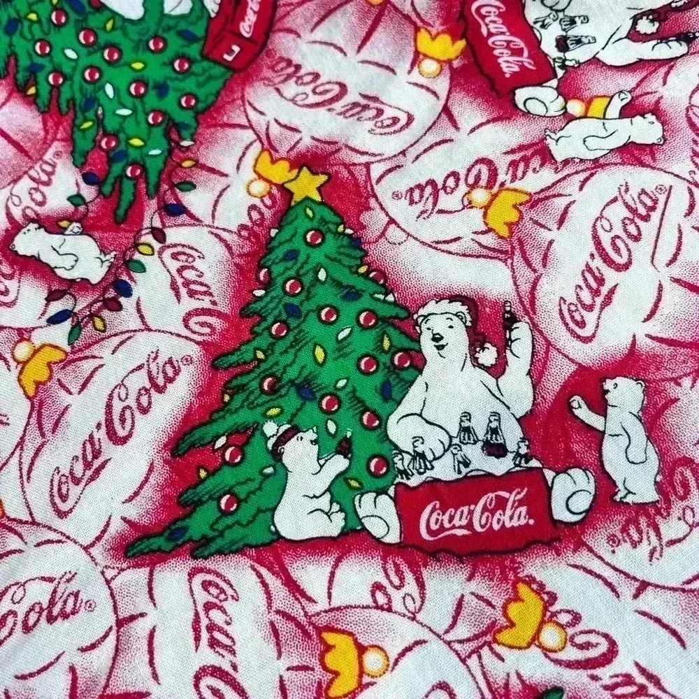 Vintage Coca‎ Cola Christmas Bear Handmade Blanket Unique Gift